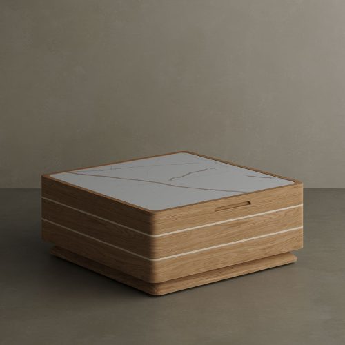 N6 Coffee Table with Storage Light Stone